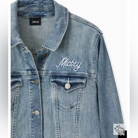 Torrid Disney Rainbow Mickey Mouse Jean Jacket Size 1 (14/16) - Picture 3 of 9